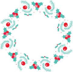 A christmas holiday wreath simple vector clip art