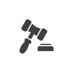 Auction hammer vector icon