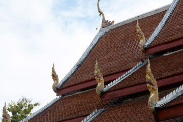 Famous temples, architectural appearance. Details closeup, Chiang Mai, Thailand