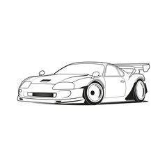 Car outline coloring pages vector - 459414216