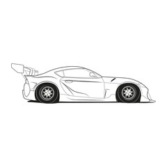 Car outline coloring pages vector - 459414230