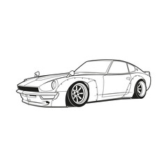 Car outline coloring pages vector - 459414296