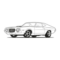 Car outline coloring pages vector - 459414298