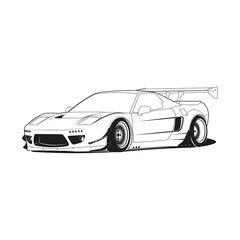 Car outline coloring pages vector - 459414410