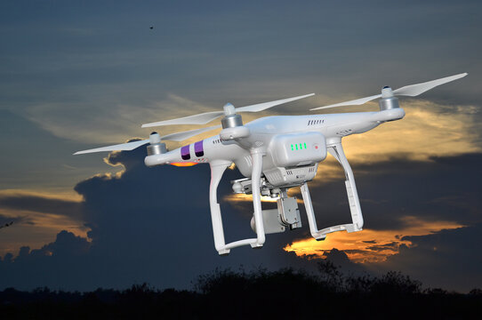 Drones are taking off to record images.