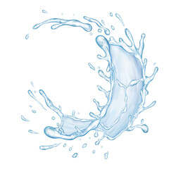 Obraz na płótnie Canvas Blue transparent water splash. Isolated vector illustration design 