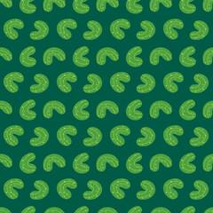Cute little green cucumbers, pickles vector seamless pattern background for food design. - 459415449