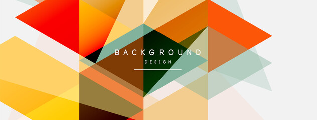 Obraz premium Color triangles composition, geometric abstract background. Techno or business concept, pattern for wallpaper, banner, background, landing page
