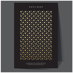 Shades of gold. geometric poster with gradient mesh.