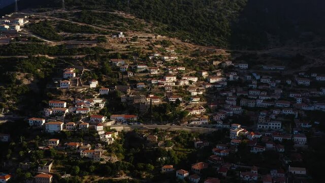 Drone Albania Vuno Traditional Village Landscape 4K Day South West Side Beautiful Scenery
