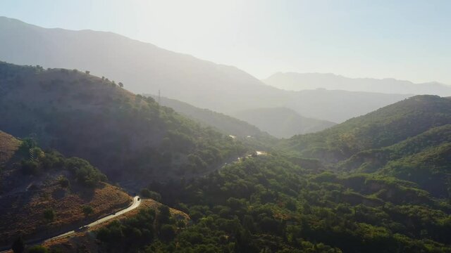 Drone Albania Vuno Roads Traditional Village Moutnains Landscape 4K Day South West Side Beautiful Scenery Hills
