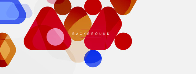 Abstract round geometric shapes and circles background. Trendy techno business template for wallpaper, banner, background or landing