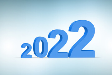 Concept of year 2022 with numbers - 3d rendering