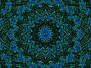 A Nephritis kaleidoscope pattern formed by lines and spots of natural mineral texture. Amazing natural patterns and textures of slice of green and black minerals. Looped image effect.