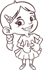 Little girl symbol icon shows gesture class, cool