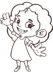 Little girl symbol icon shows gesture class, cool