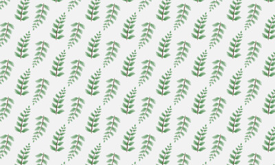 Watercolor seamless pattern with green leaves for multipurpose use.  Vector illustration for textile, fabric, wallpaper, wrapping paper, bag.