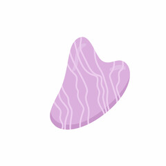 Gua Sha massage tool isolated on white background. Quarts stone self massage scraper. Home beauty routine.