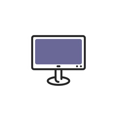 Computer monitor line icon