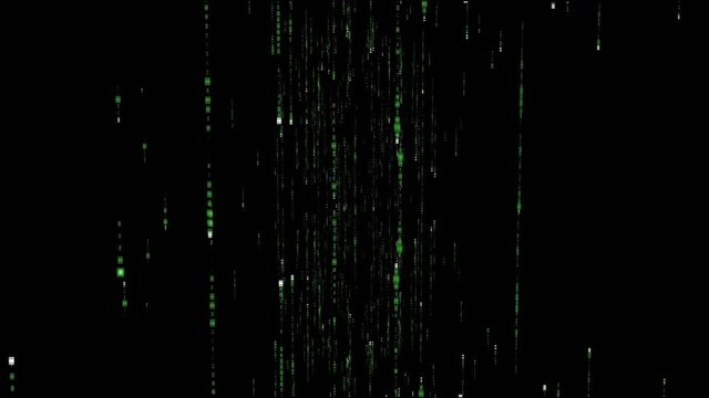 Matrix from top and bottom footage on black background 4k footage