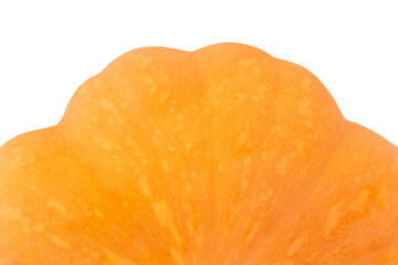 close up of orange pumpkin isolated on white