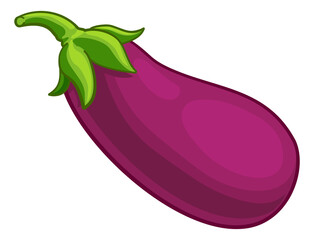 Eggplant Aubergine Vegetable Cartoon Illustration