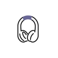Wireless headphones line icon