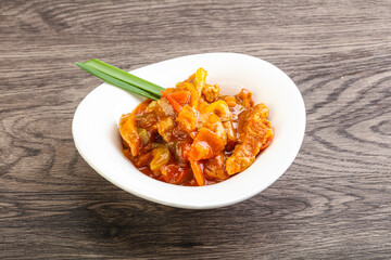 Meat goulash with vegetables