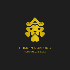 Majestic Golden Lion King Emblem Logo
