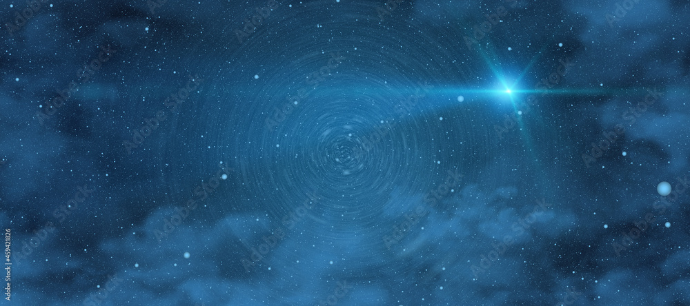 Poster abstract starry sky with clouds background. space and cosmos concept.