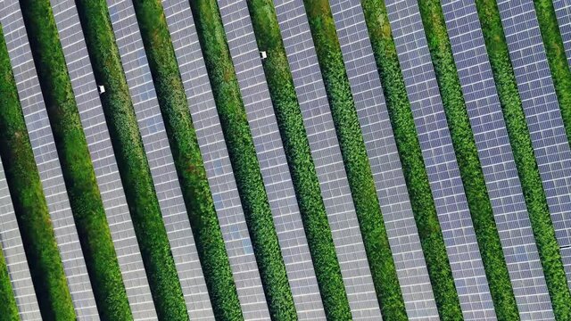 Solar Photovoltaic Panels In Utby, Gothenburg, Sweden - aerial shot