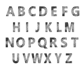 Watercolor aquarelle alphabet. Cut from watercolor hand drawn background.