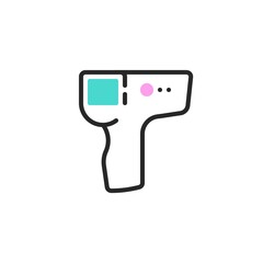 Digital temperature thermometer line icon