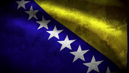 Bosnia and Herzegovina grunge flag - loop animation
