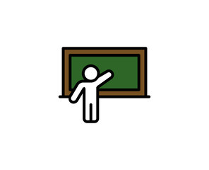 School board line icon. High quality outline symbol for web design or mobile app. Thin line sign for design logo. Color outline pictogram on white background