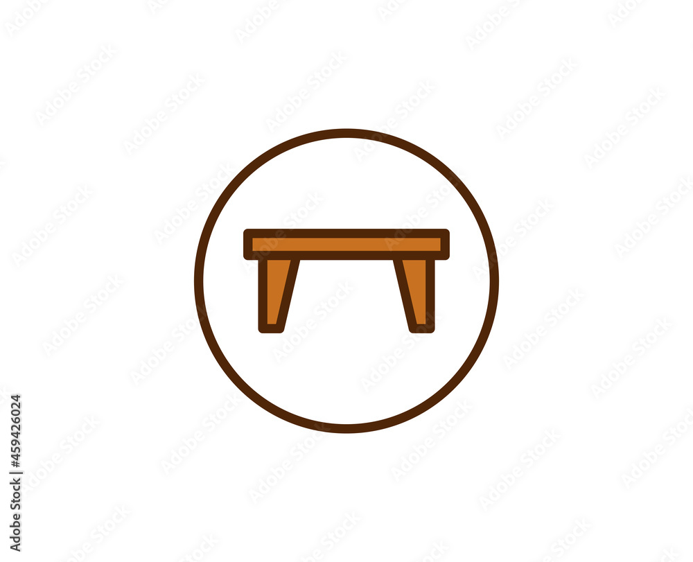 Poster table flat icon. single high quality outline symbol for web design or mobile app. house thin line si