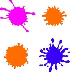Vector colorful splashes. Abstract vector illustration. Paint splashes set