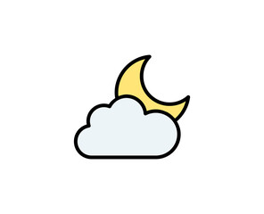 Moon premium line icon. Simple high quality pictogram. Modern outline style icons. Stroke vector illustration on a white background. 