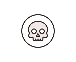 Skull line icon. High quality outline symbol for web design or mobile app. Thin line sign for design logo. Color outline pictogram on white background