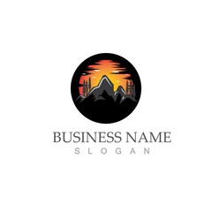 Mountain icon Logo template vector