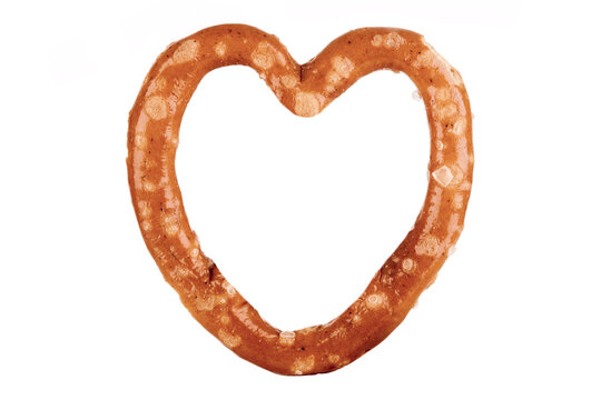 One pretzel snack isolated on white