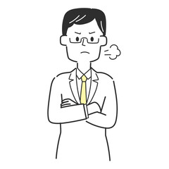 怒っている医師のイラスト