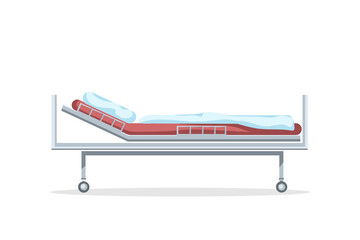 Vector cartoon illustration of a medical bed for the treatment of a patient.