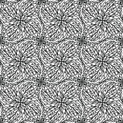 tile with abstract flowers drawn on a white background, vector