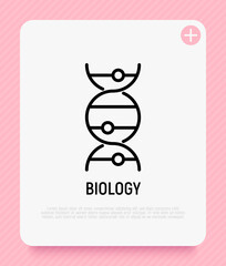 Biology thin line icon, DNA structure. Modern vector illustration.