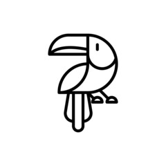 Toucan thin line icon. Modern vector illustration of exotic bird. © AlexBlogoodf