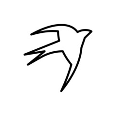 Swallow thin line icon. Modern vector illustration for logo.