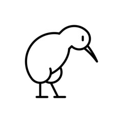 Kiwi bird thin line icon. Modern vector illustration of exotic bird.