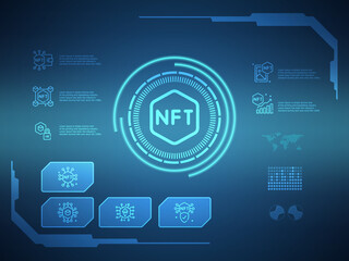 nft digital technology futuristic hud display