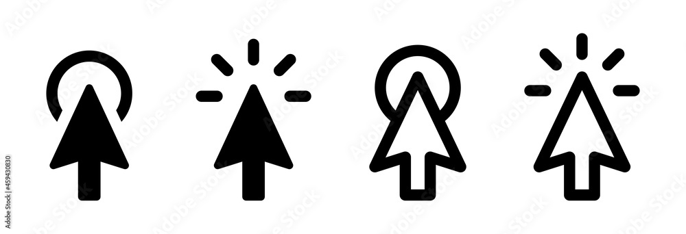 Aufkleber Computer mouse click cursor icons set. Clicking symbol